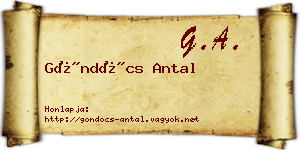 Göndöcs Antal névjegykártya